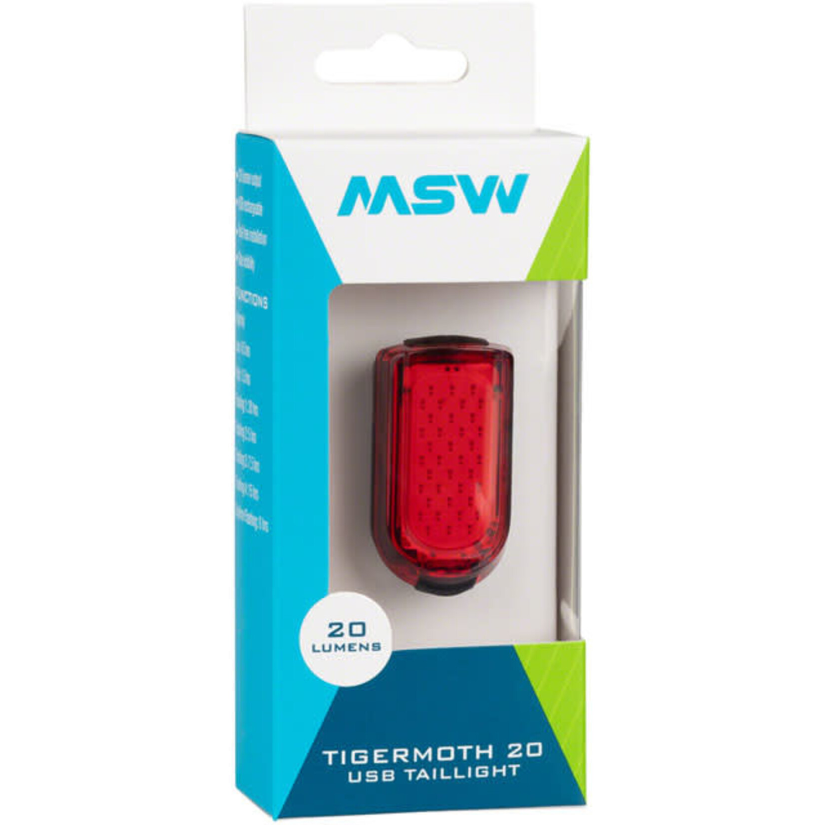 MSW MSW Tigermoth 20 USB Taillight, 20 Lumen, Black
