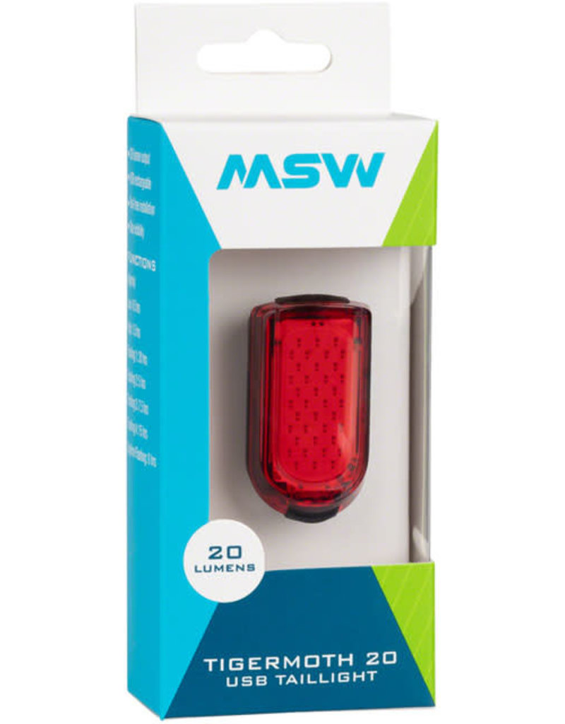 MSW MSW Tigermoth 20 USB Taillight, 20 Lumen, Black