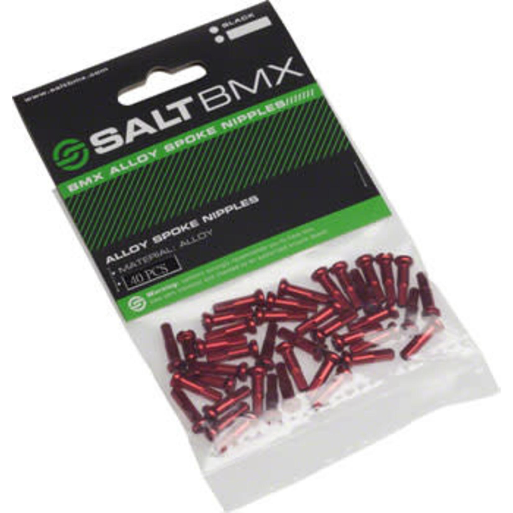 Salt Salt Pro Alloy Spoke Nipples 40 Pieces Red