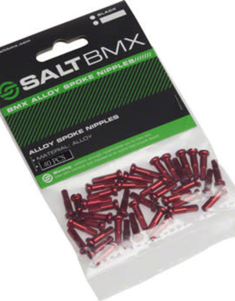 Salt Salt Pro Alloy Spoke Nipples 40 Pieces Red