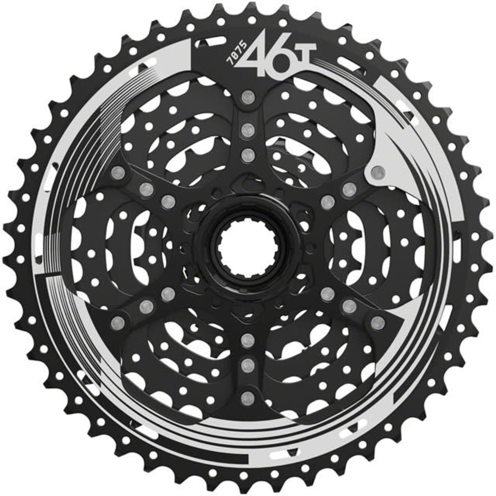 SunRace M993 Cassette - 9 Speed, 11-46t, ED Black, Alloy Spider and Lockring
