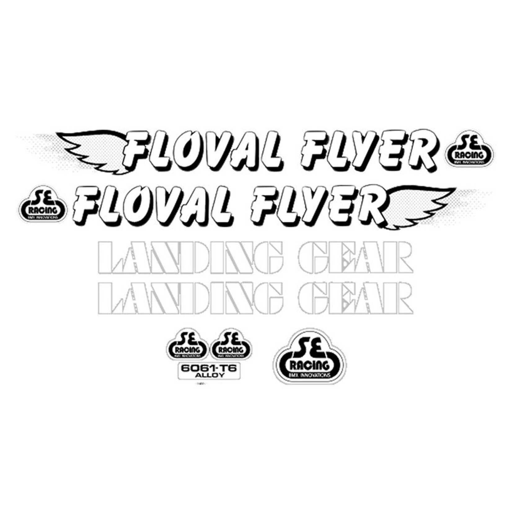 SE Racing Decal Set Floval Flyer White