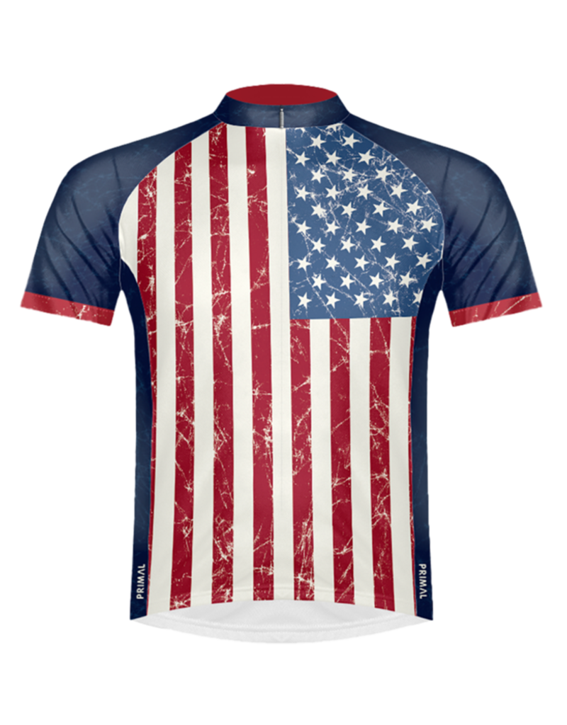 Primal Stars & Stripes Men's Sport Cut Cycling Jersey