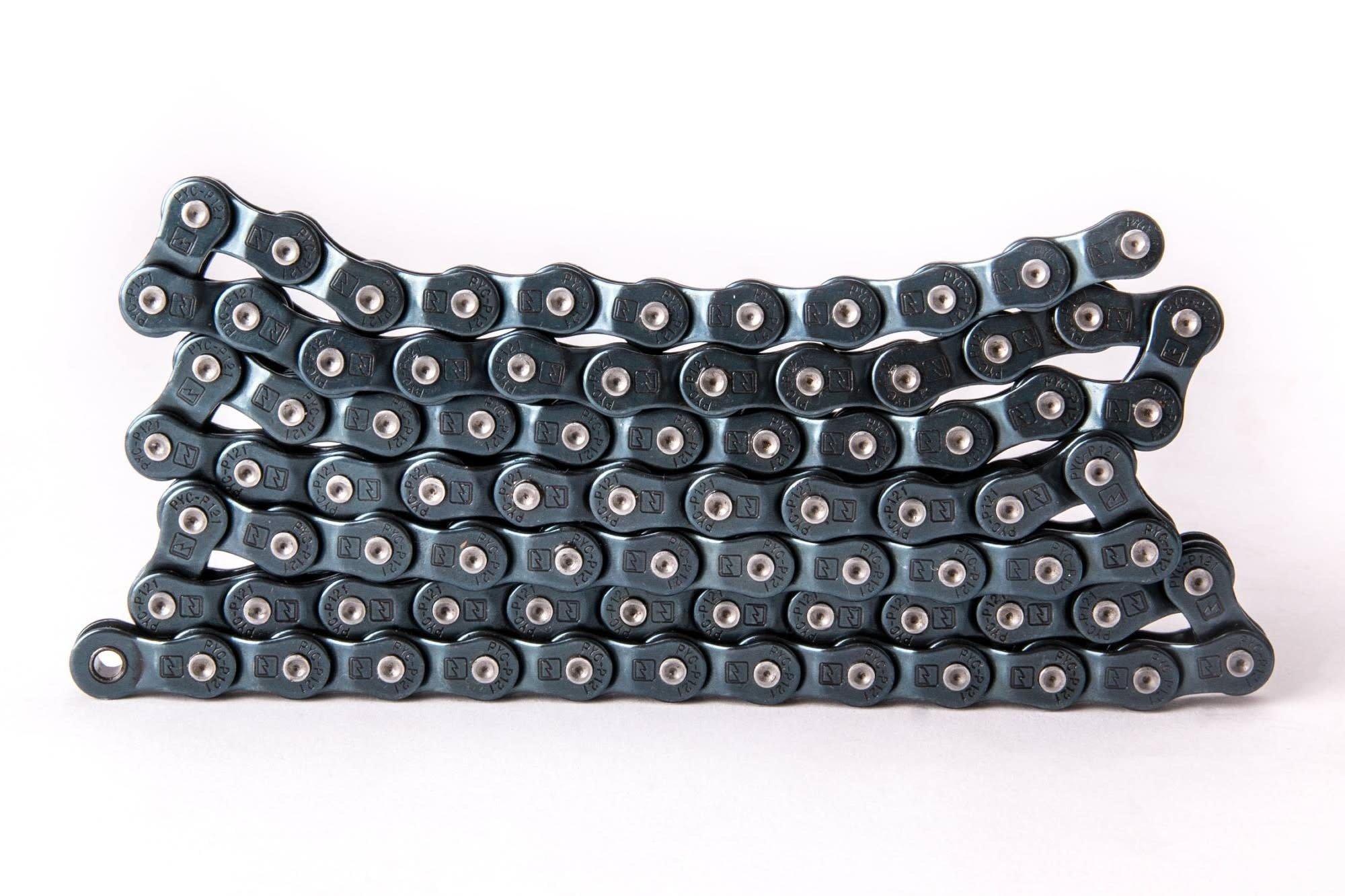 blue half link chain