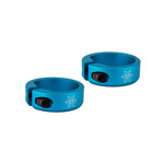 Supacaz Lock On Grip Clamp Rings Blue Anodized. Includes Pair