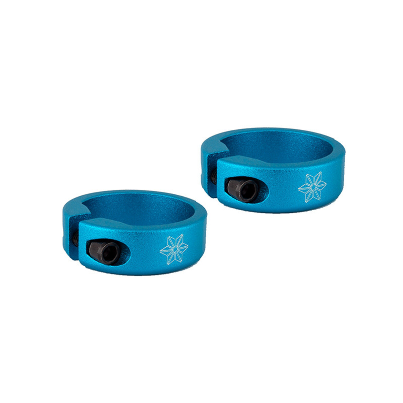 Supacaz Lock On Grip Clamp Rings Blue Anodized. Includes Pair