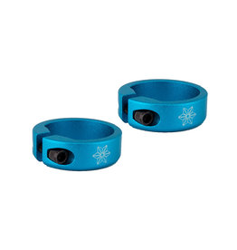 Supacaz Lock On Grip Clamp Rings Blue Anodized. Includes Pair
