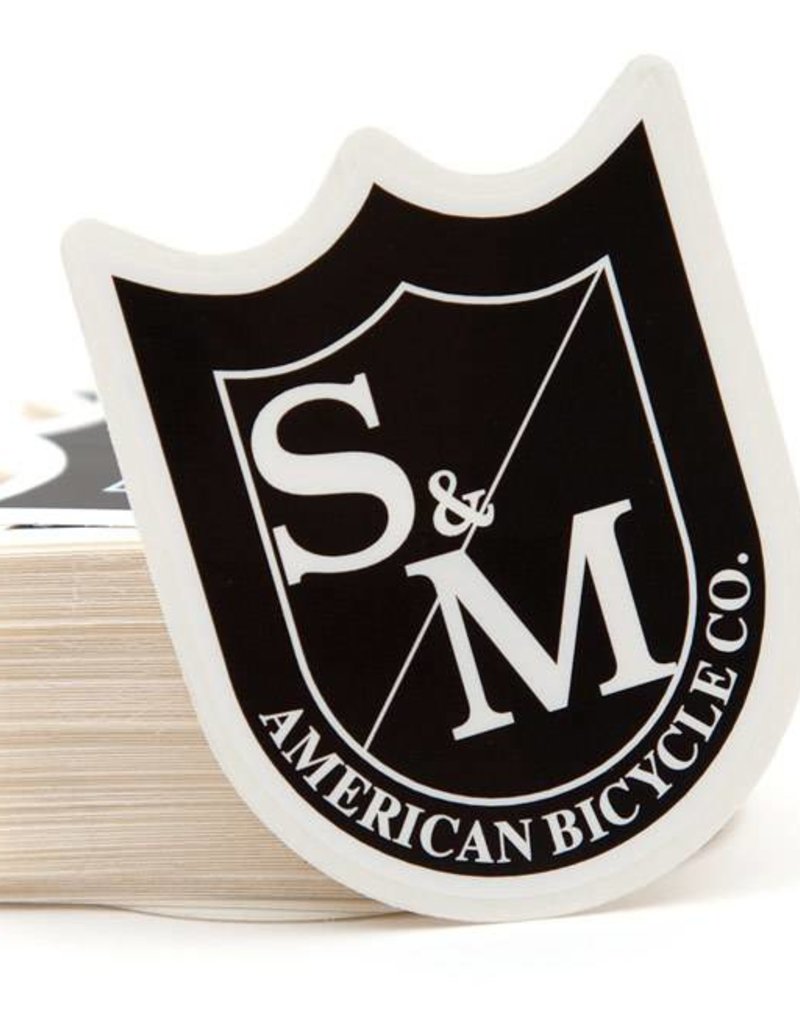 S&M MED SHIELD STICKERS, BLACK/WHT, 100 PACK