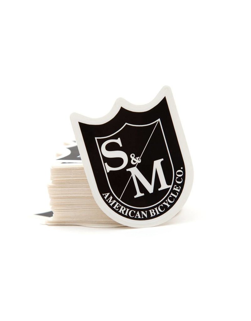 S M Med Shield Stickers Black Wht 100 Pack Paradise Bikes