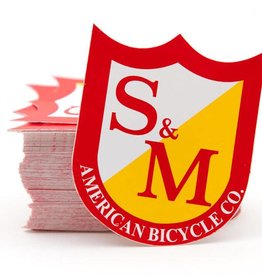 S&M MED SHIELD STICKERS, RED/YELLOW, 100 PACK