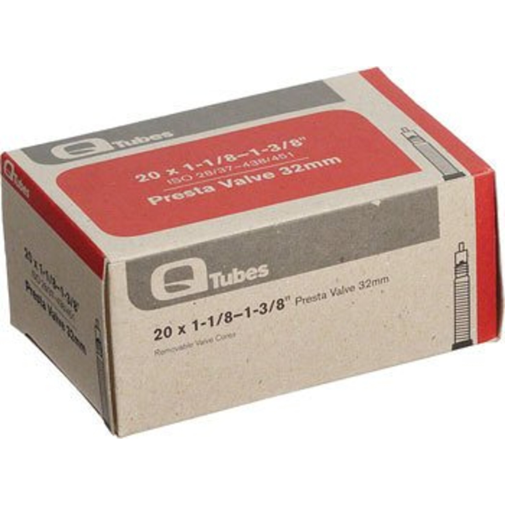 Teravail 20x1-1/8-1-3/8 Q-Tubes 32mm Presta Valve Tube 98g