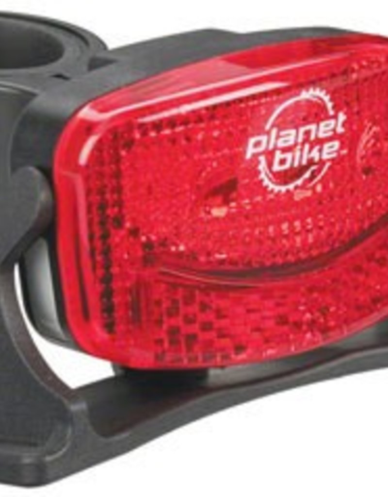 Planet Bike Planet Bike Blinky 3H, 3 LED Helmet Taillight: Red/Black