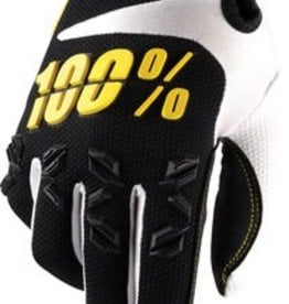 100% 100% Airmatic Full Finger Glove: Black/Yellow SM