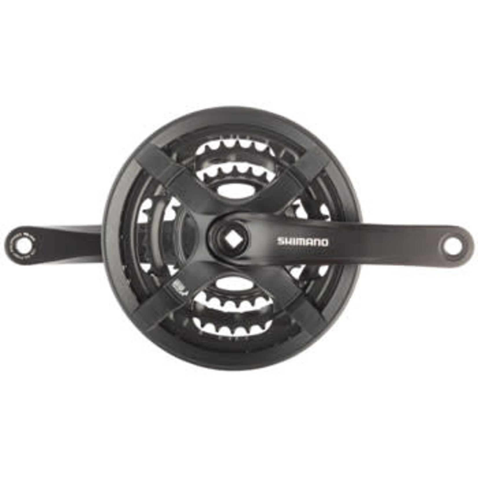 Shimano Shimano Tourney FC-TY501 Crankset - 175mm, 6/7/8-Speed, 48/38/28t, Riveted, Square Taper JIS Spindle Interface, Black