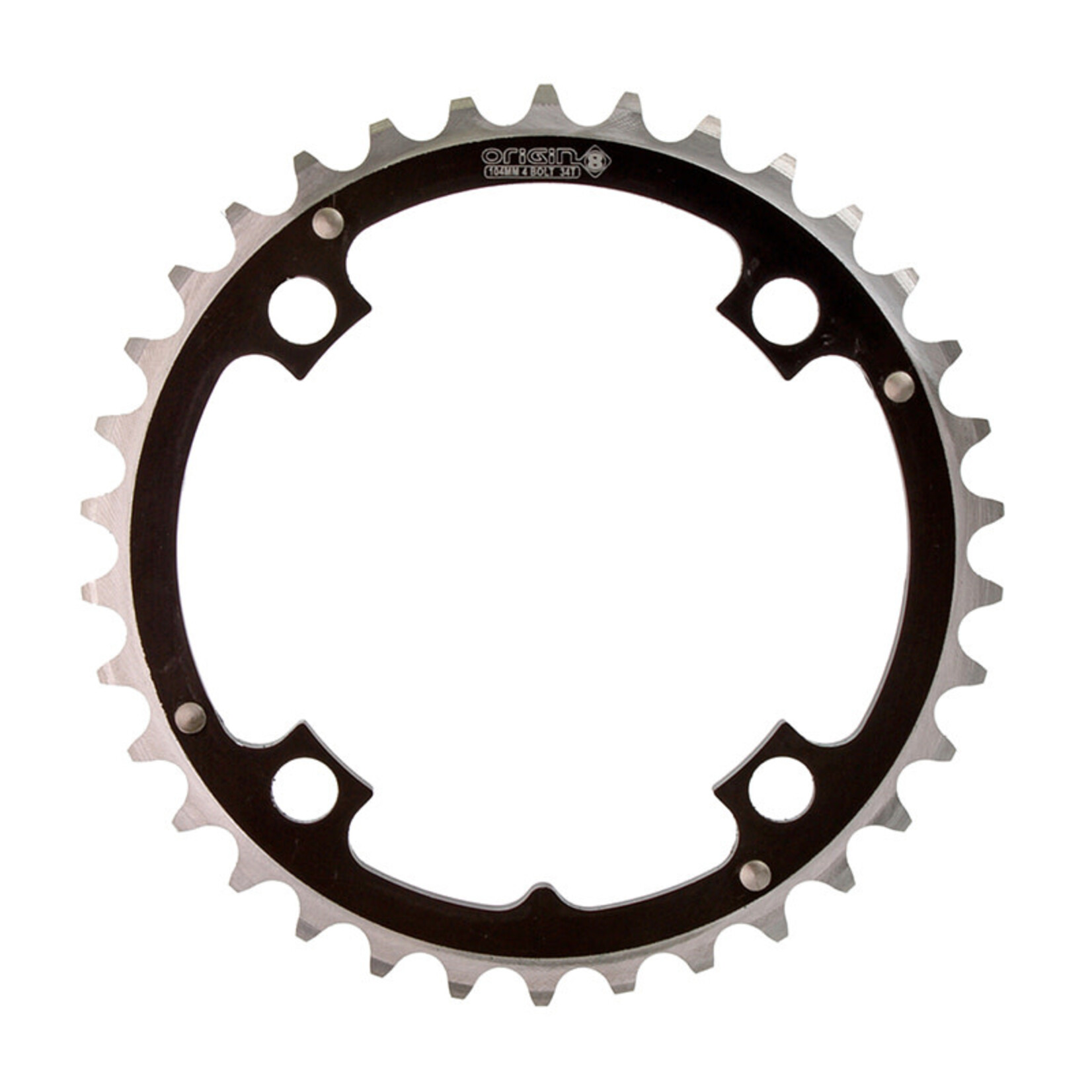Origin8 Origin8 Chainring 104mm, 34T Ramped, 4B Black/Silver