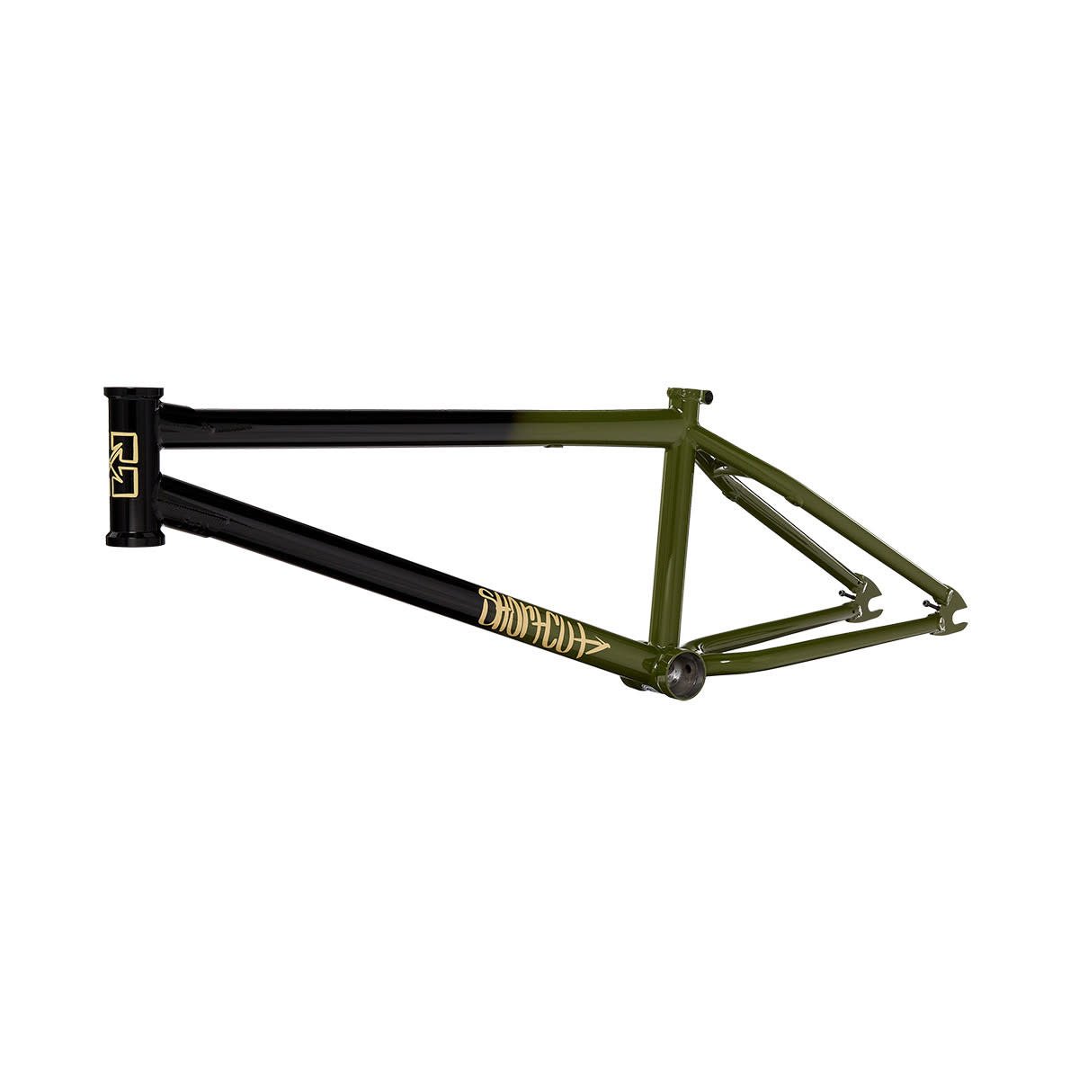 fitbikeco bmx フレーム　ロウカラー FIT Shortcut Frame Gloss Black Army Green Fade 20.75tt - Paradise