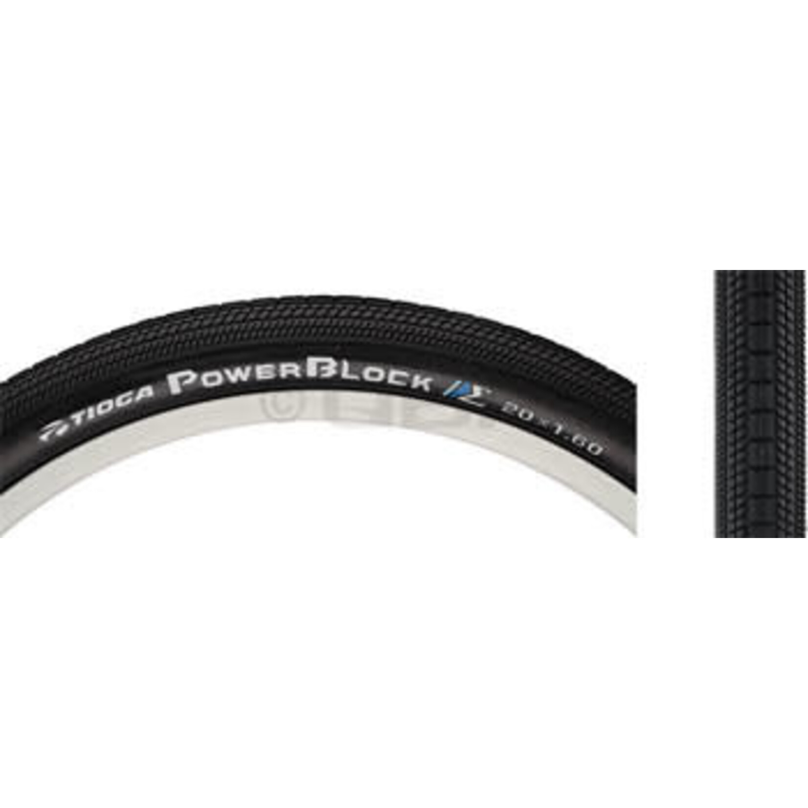Tioga 24x1.75 Tioga PowerBlock Tire, Clincher, Wire, Black, 60tpi