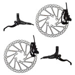Clarks Clarks Clout-1 Hydraulic Brake Set Front & Rear w/Levers 160/180 Rotors, Black