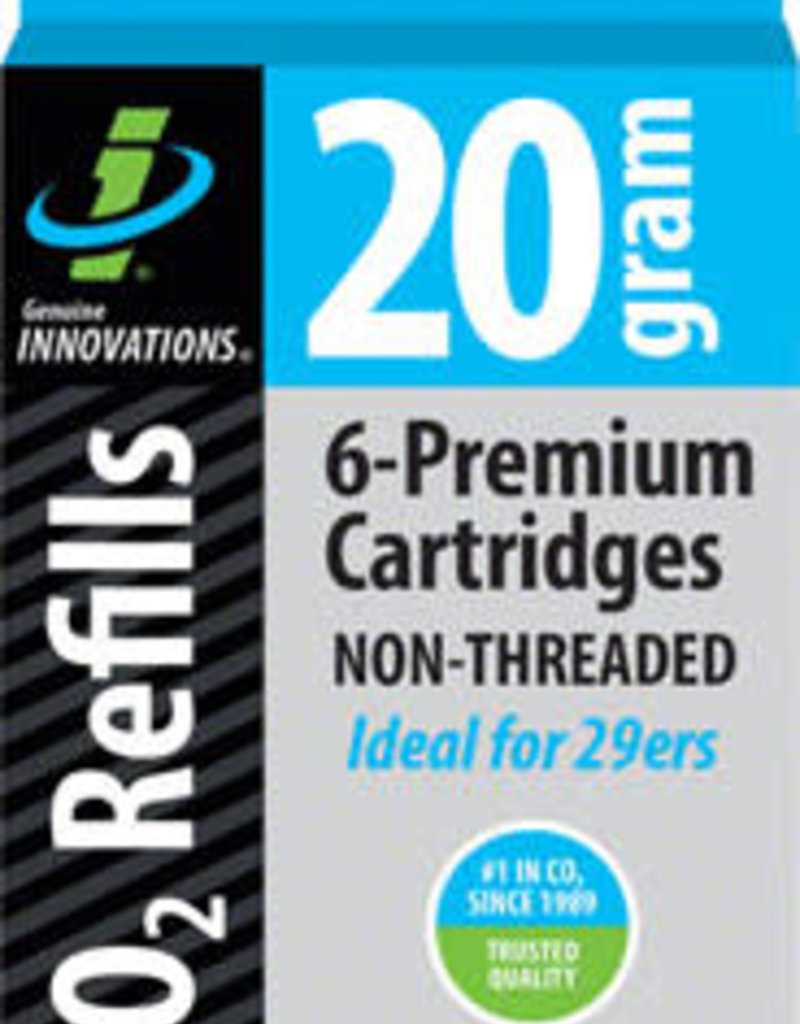 Genuine Innovations Genuine Innovations 20g Threadless Co2 Cartridges: 6-Pack
