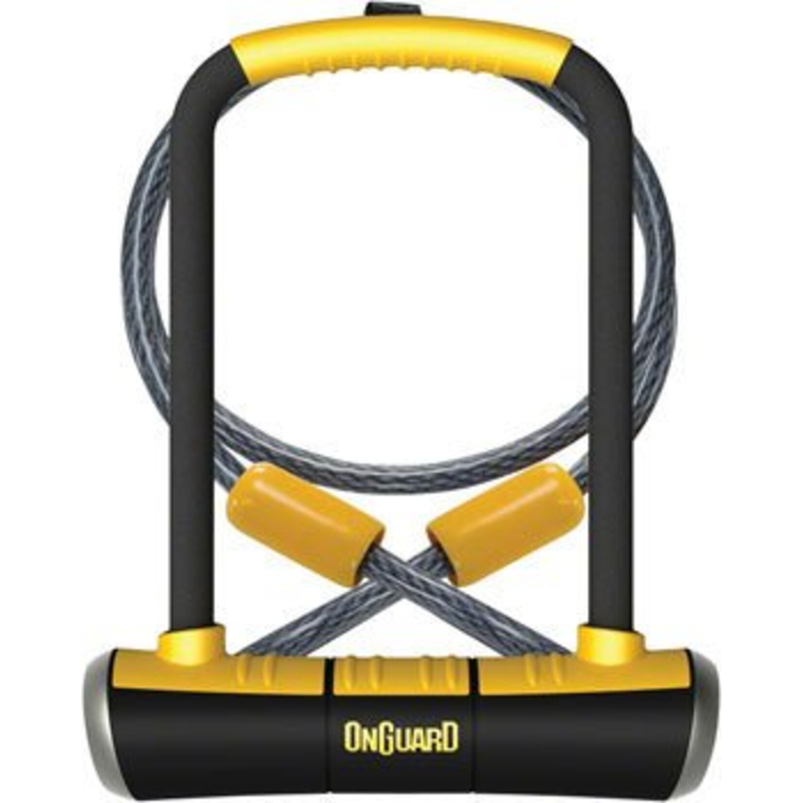 OnGuard PitBull U-Lock DT w/ Cable & Bracket: 4.5 x 9", Black/Yellow