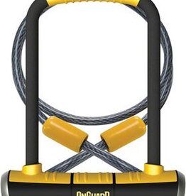 OnGuard PitBull U-Lock DT w/ Cable & Bracket: 4.5 x 9", Black/Yellow