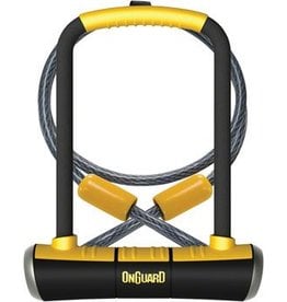 OnGuard PitBull U-Lock DT with Cable and Bracket: 4.5 x 9", Black/Yellow
