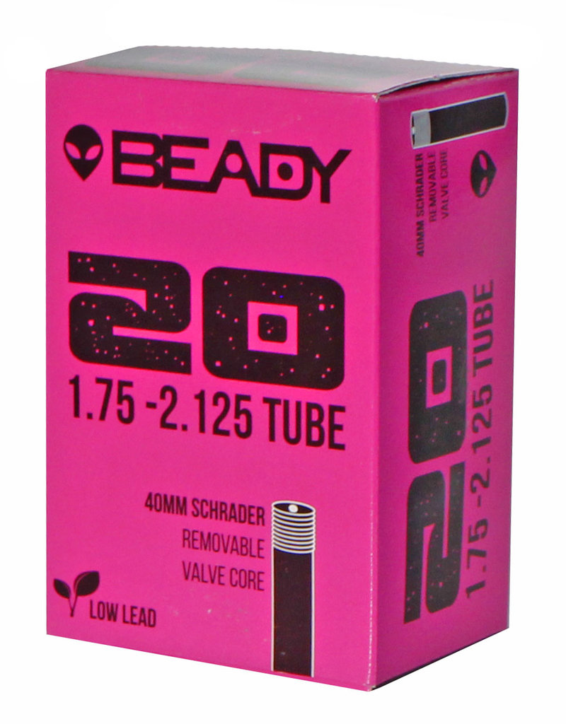 20x1.75-2.125" Beady Butyl Tube, Schrader 40mm