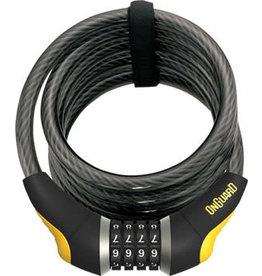 OnGuard Doberman Combo Cable Lock: 6' x 12mm, Gray/Black/Yellow