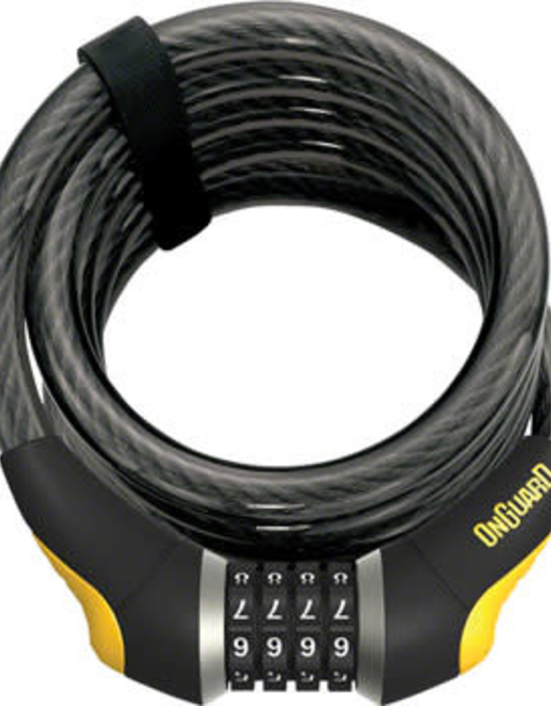 OnGuard Doberman Combo Cable Lock: 6'x15mm Gray/Black/Yellow