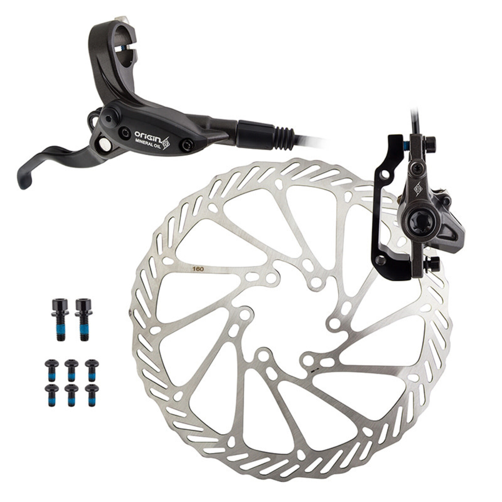 Origin8 Origin8 Vise Hydraulic Disc Brake Set, Rear 160, Black
