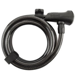 Cable Lock 8156 Neon Key Coil 6'x12mm w/BRKT Black