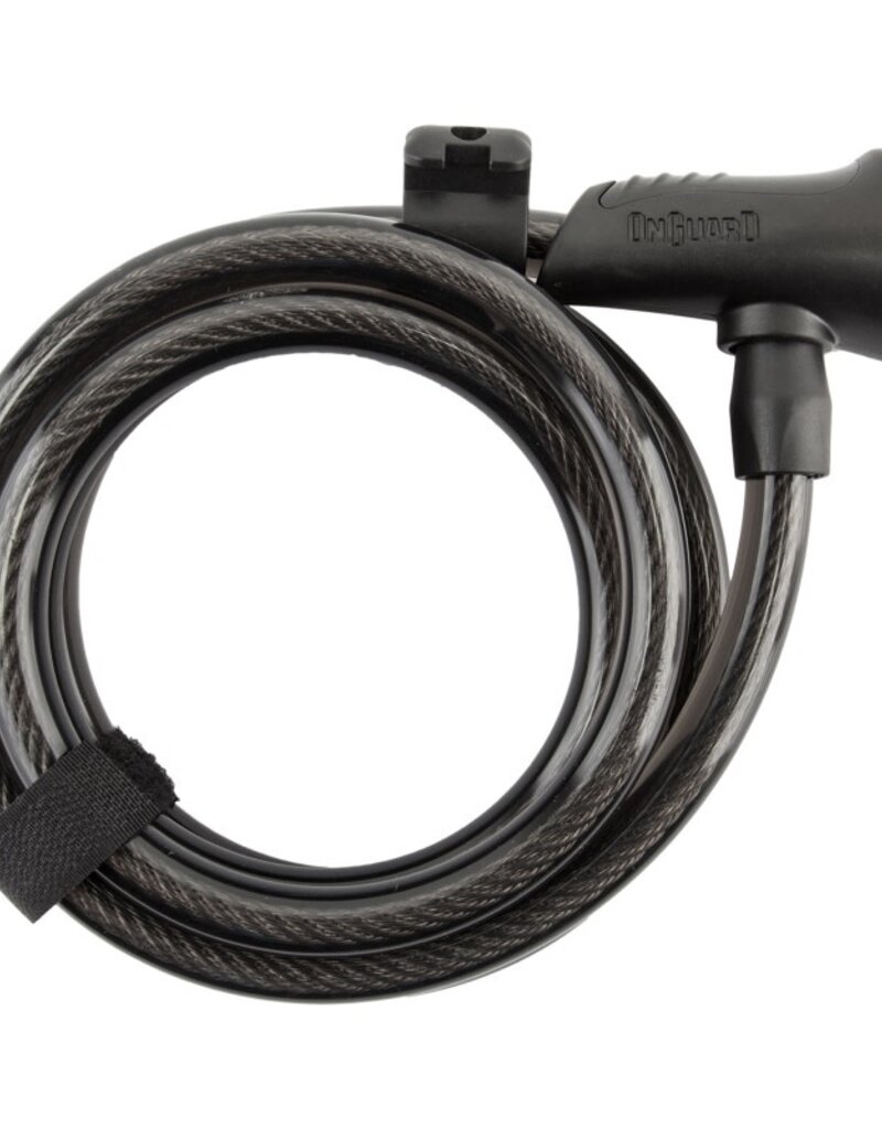 Cable Lock 8156 Neon Key Coil 6'x12mm w/BRKT Black