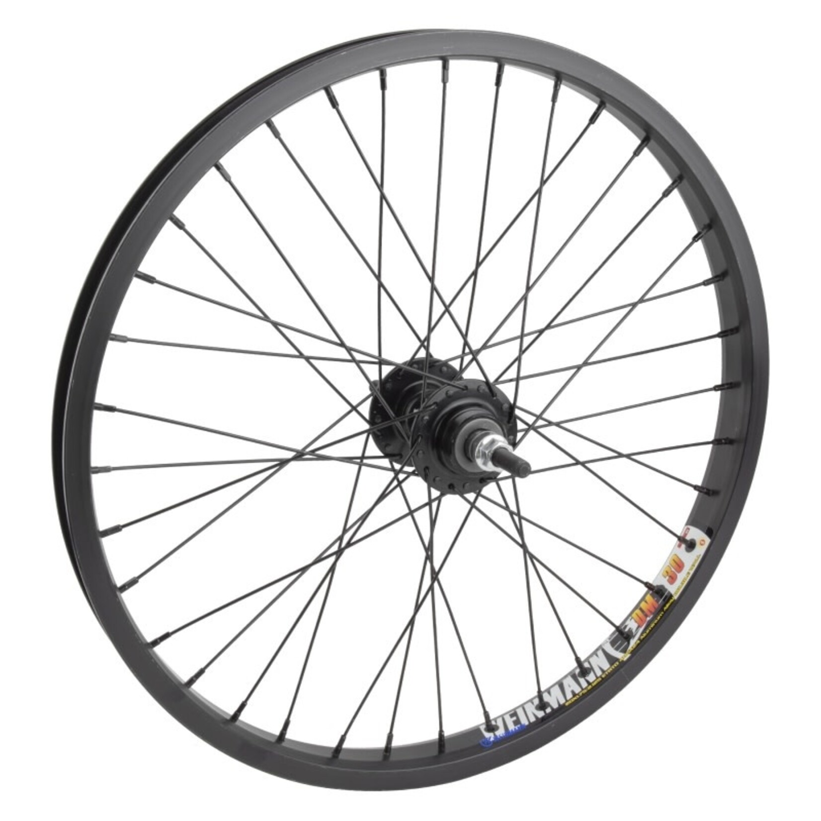 20x1.75 (406x24) Weinmann DM30, 36h Alloy, Freewheel, 3/8", 110mm, 14g, Black