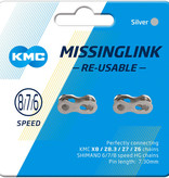 KMC KMC MissingLink CL573R 7.3mm Connector - 678-Speed Reusable Silver 2 Pairs/Card