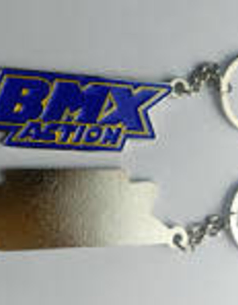 BMXA BMX Action Keychain, Blue and Yellow