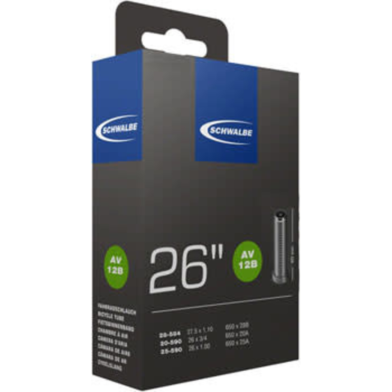Schwalbe 26x1-1.5/650 (23mm) Schwalbe Standard Tube, 40mm Schrader Valve
