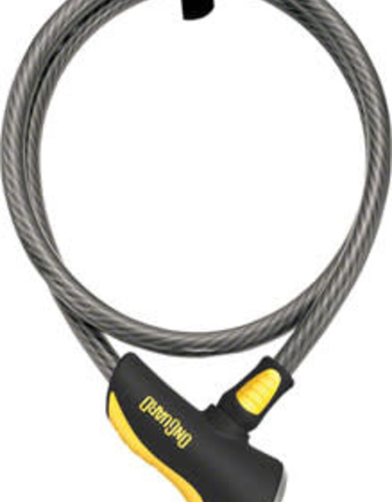 OnGuard Akita Cable Lock with Key: 6'x12mm, Gray/Black/Yellow