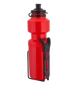 Sunlite Water Bottle 25oz w/Steel Cage Red