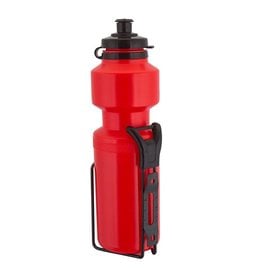 Sunlite Water Bottle 25oz w/Steel Cage Red