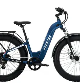Aventon Aventure.2 Step-Thru Fat Tire eBike, Sm/Med (Regular), Cobalt Blue