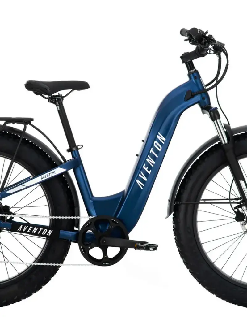 Aventon Aventure.2 Step-Thru Fat Tire eBike, Sm/Med (Regular), Cobalt Blue