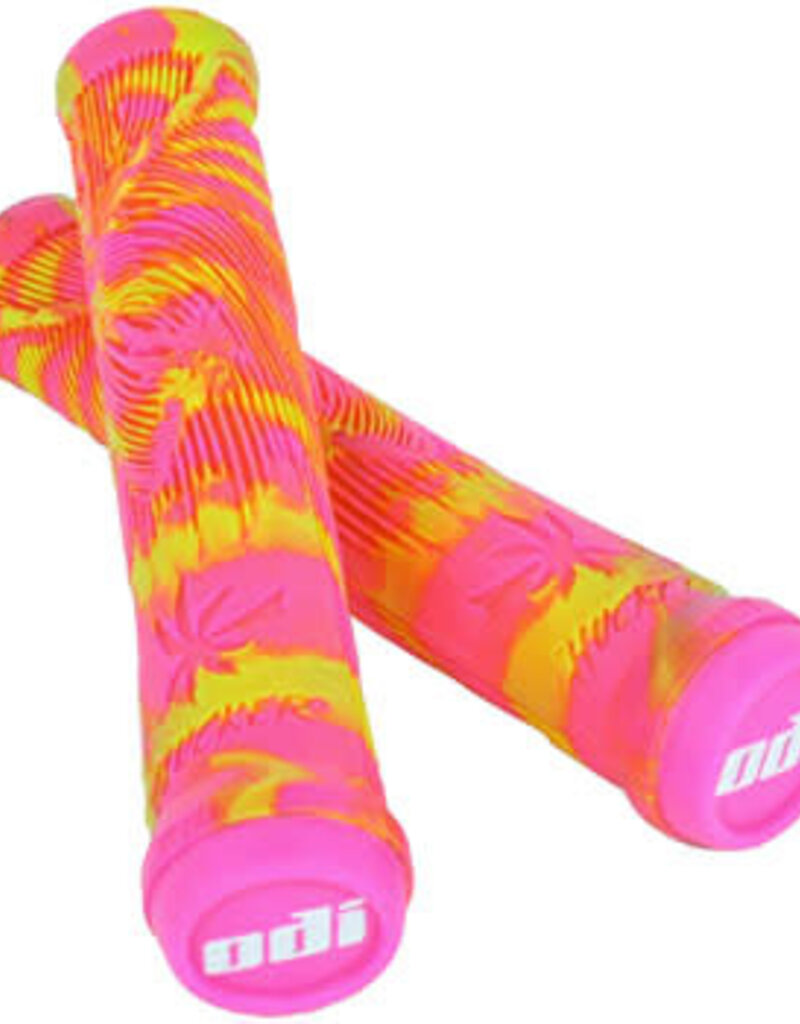 ODI ODI Hucker Grips - Limited Pink/Yellow Swirl, Flangeless