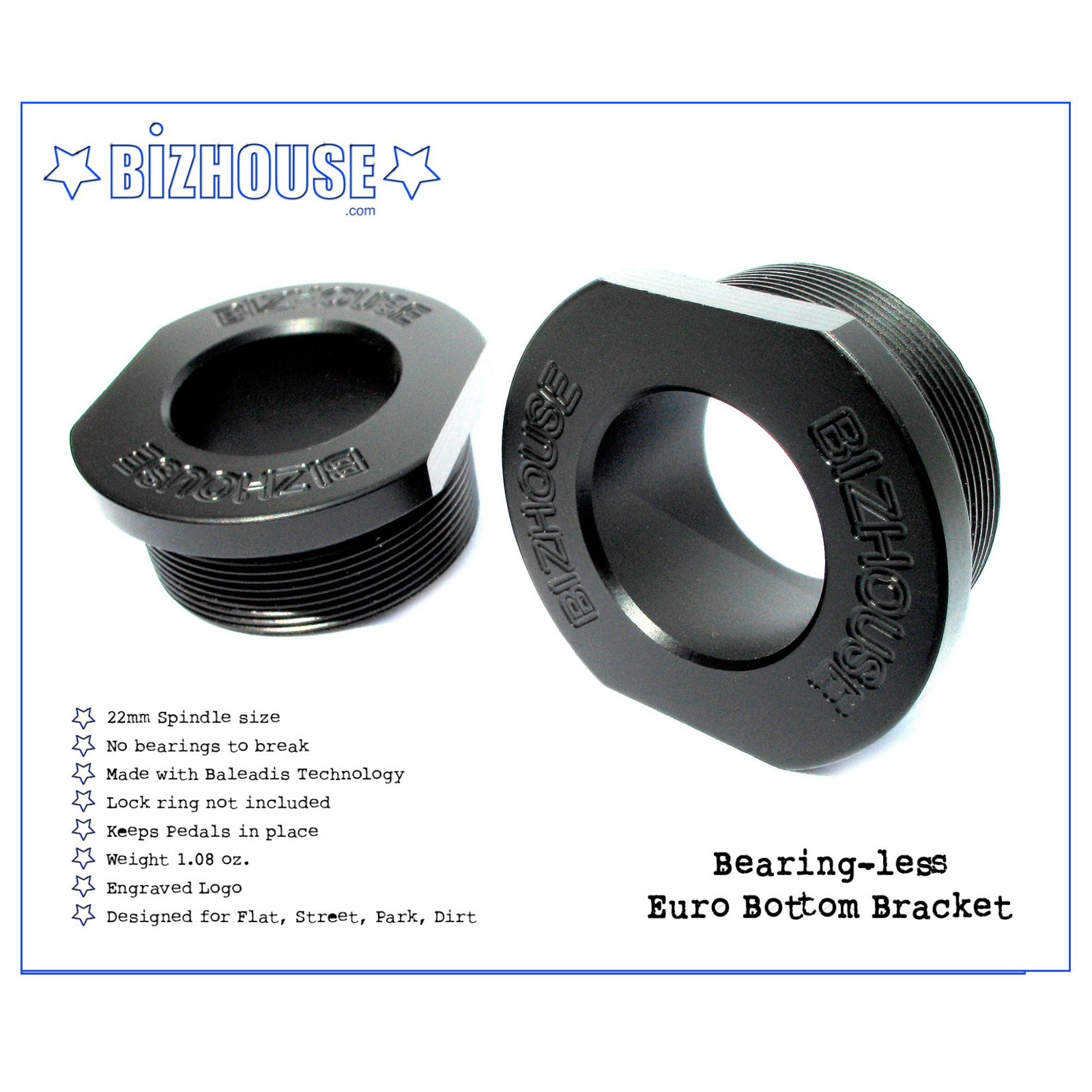 Bizhouse Bizhouse bearing-less bottom bracket (must use lock ring)