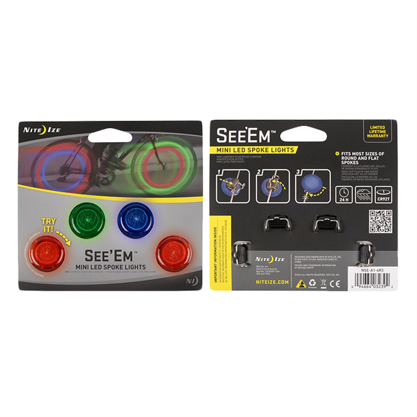 See'Em LED Mini Spoke Lights - 4 Pack - Assorted