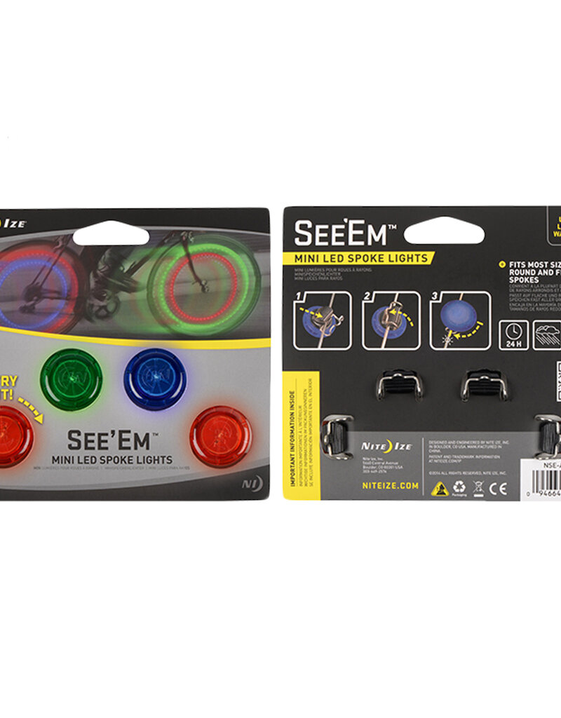 See'Em LED Mini Spoke Lights - 4 Pack - Assorted