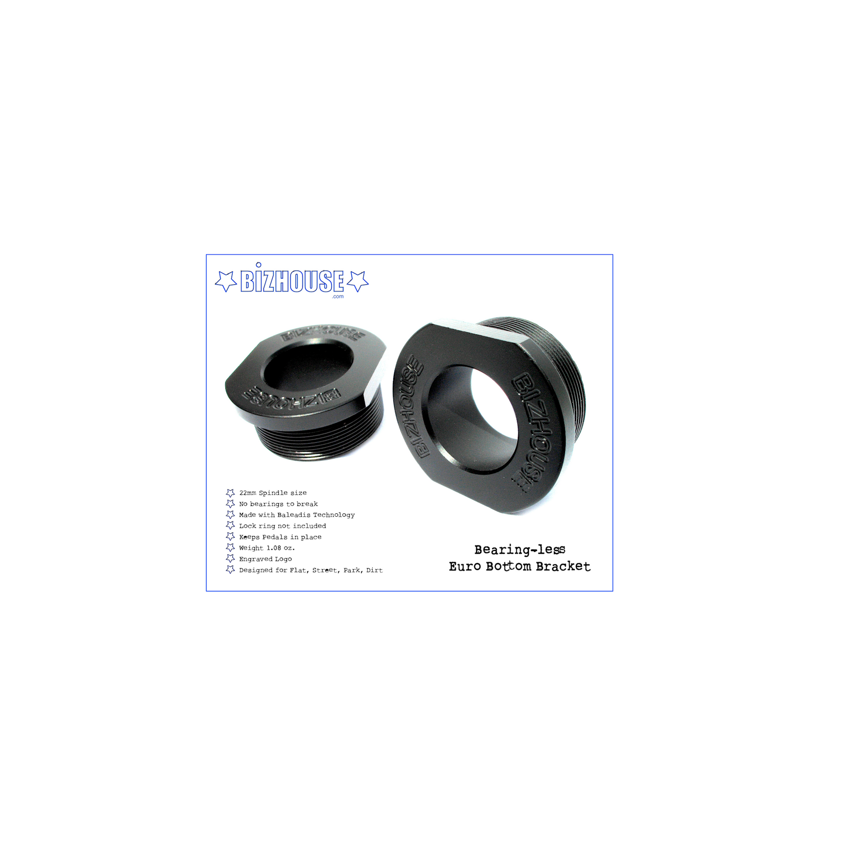 Bizhouse Bizhouse bearing-less bottom bracket (must use lock ring)