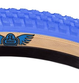 SE Bikes BMX Tire, Cub Blue/Tan Wire/27/MPC