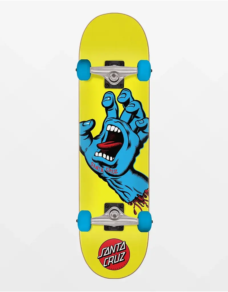 Santa Cruz Skateboard, Screaming Hand, Yellow, Complete