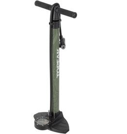 Topeak Joeblow Mtn II Floor Pump Steel Barrel, Plastic Base, 60psi 4bar, 3.5 Gauge, Twinhead