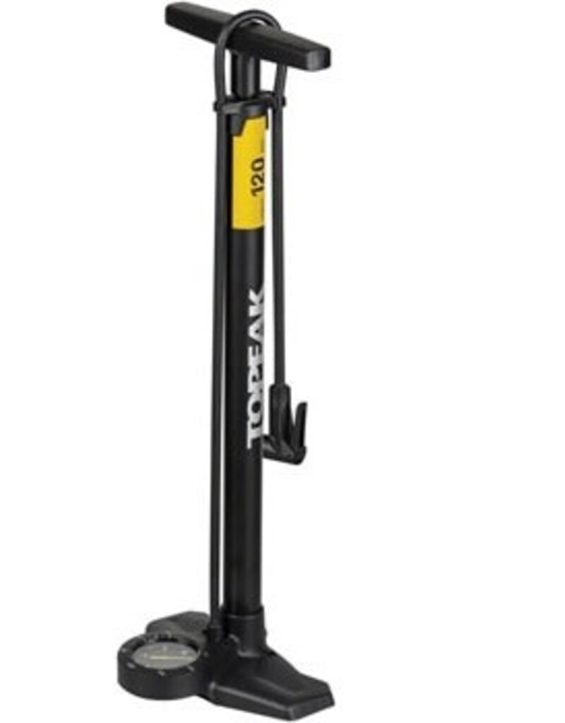 Topeak Joeblow Urban Ex Floor Pump, Steel Barrel, Plastic Base, 120psi 8bar, 3.5" Base Mount Gauge, Smarthead, Black/Sand